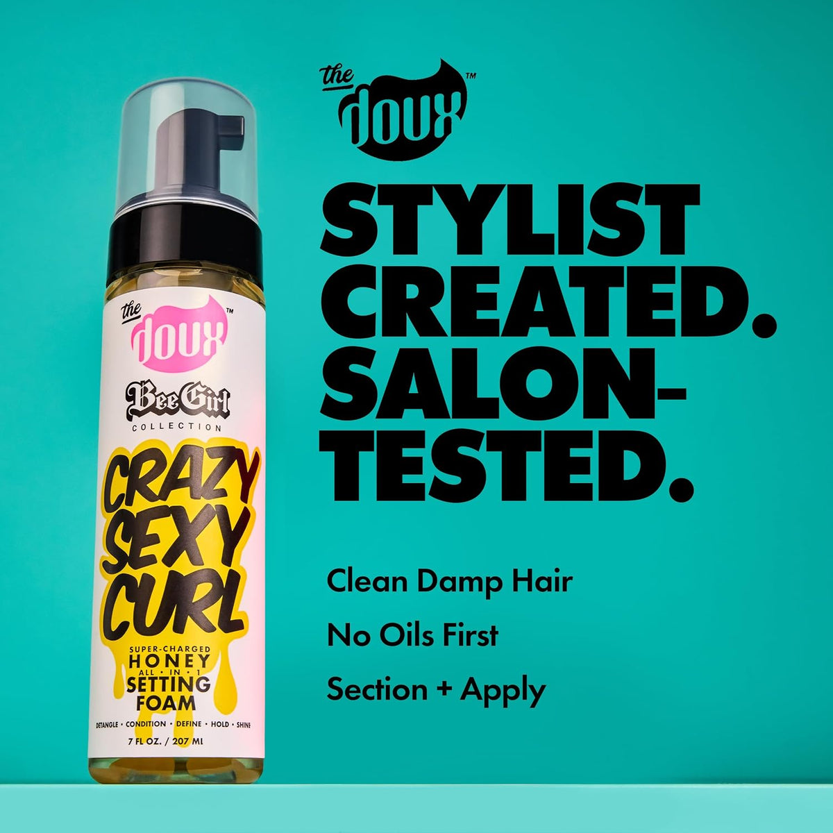 The Doux CRAZYSEXYCURL Honey Setting Foam, Styling Mousse, 7 oz