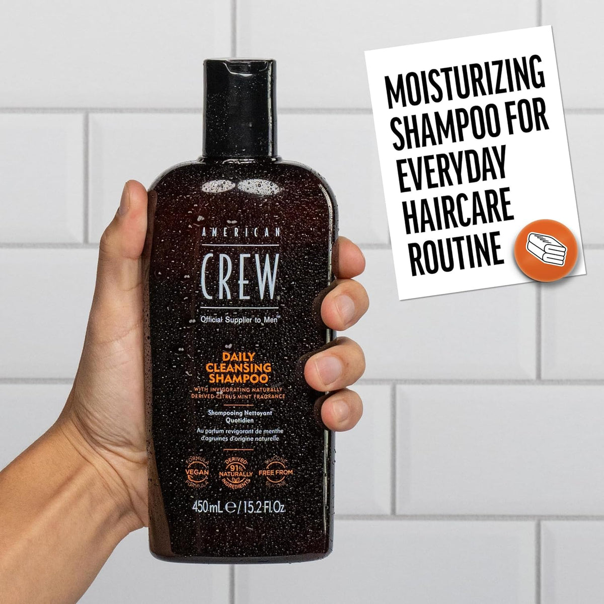 American Crew Men's Daily Cleansing Shampoo, Citrus Mint, 33.8 fl oz