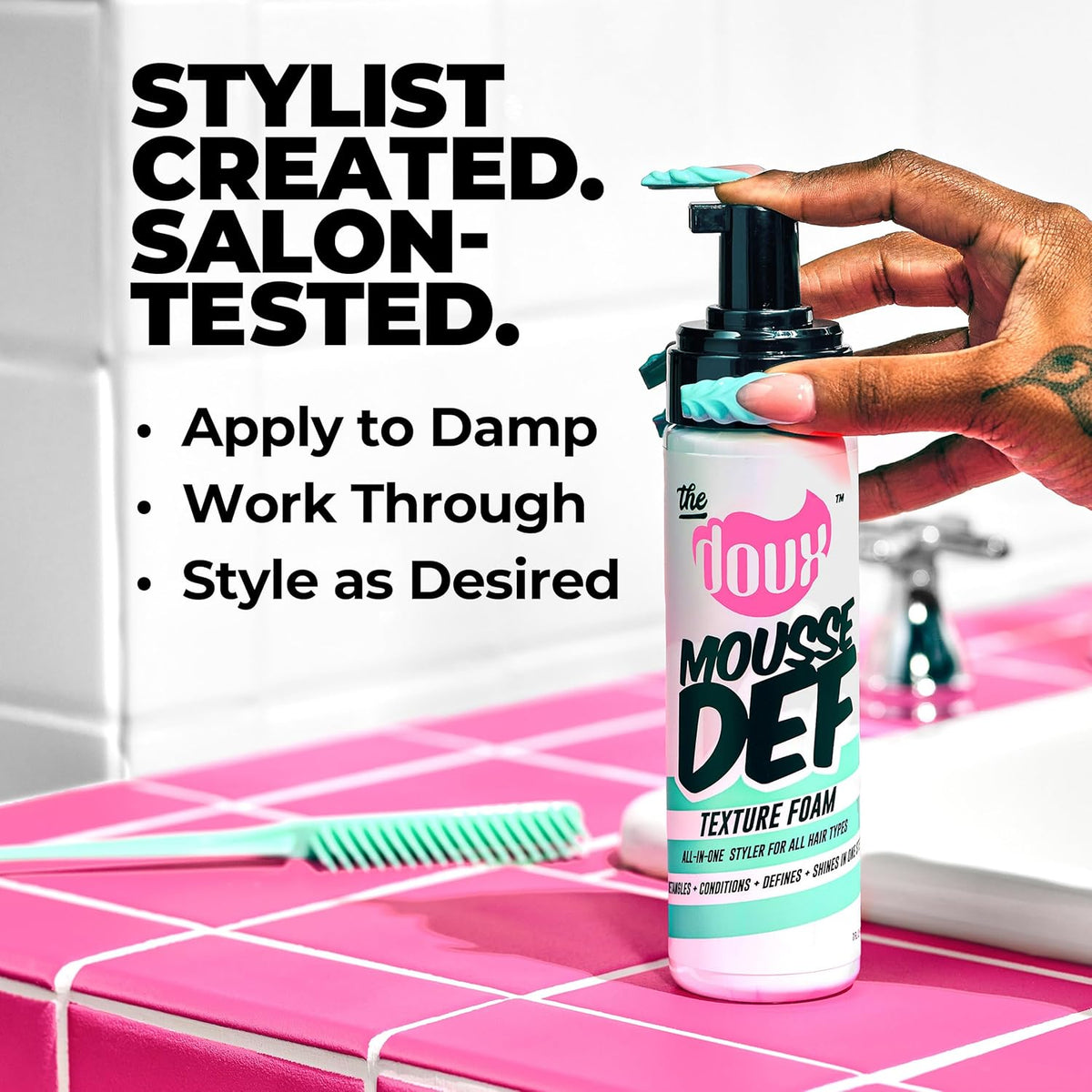 The Doux MOUSSE DEF Texture Foam, Multi-Use Styling Mousse, 7 oz