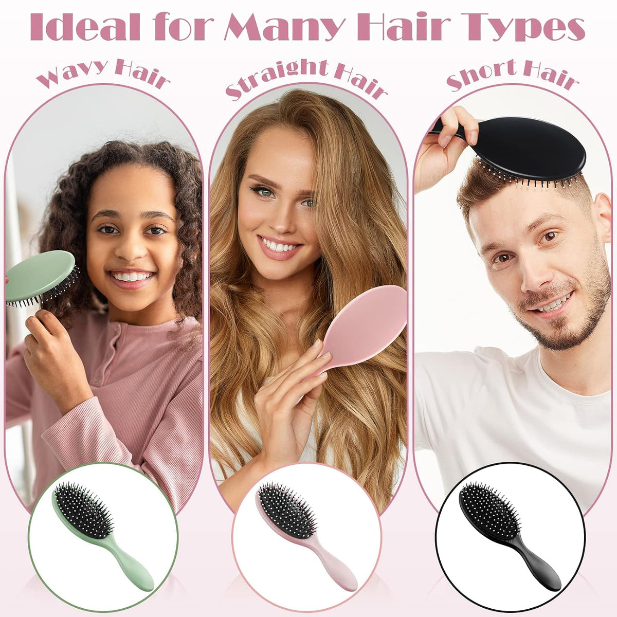 Eaasty 18 Pcs Hair Brush Bulk Travel Wet Detangling Brush Gift for Women