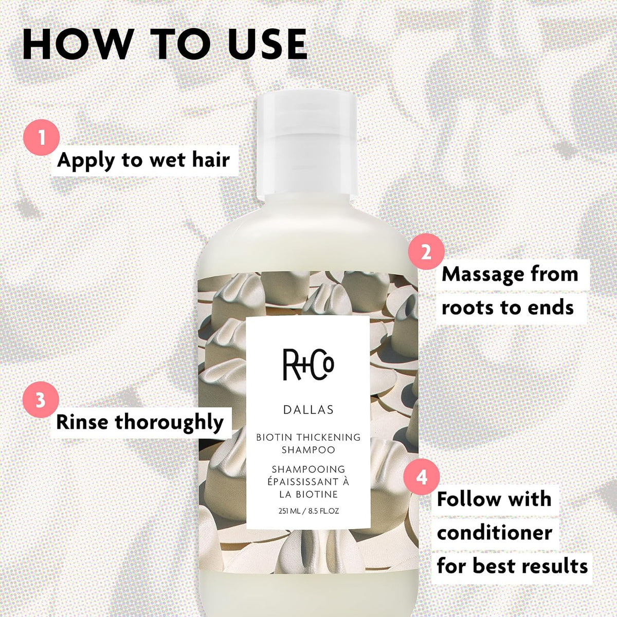 R+Co DALLAS Biotin Thickening Shampoo – Volumizing & Strengthening Hair Cleanser, All Hair Types