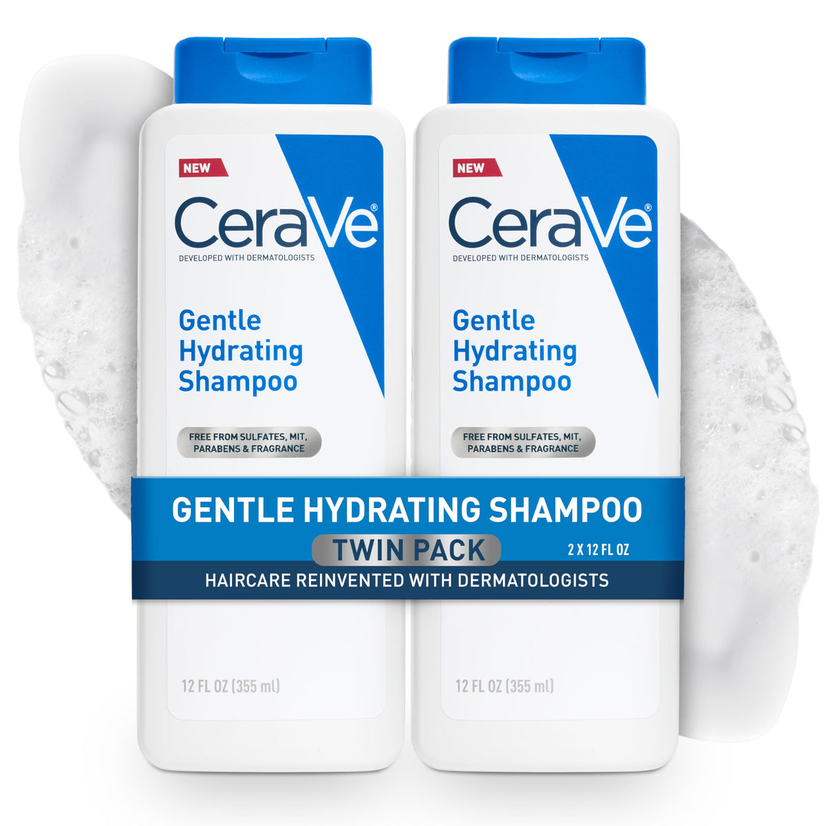 CeraVe Gentle Hydrating Shampoo with Hyaluronic Acid for Hair & Scalp, 19oz