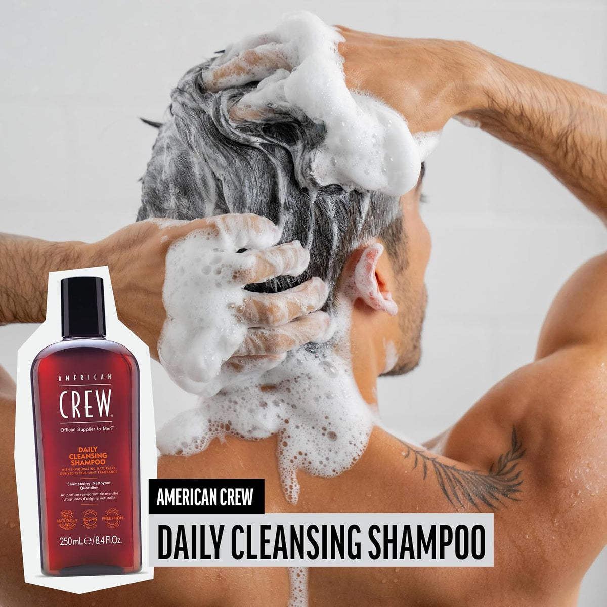 American Crew Men's Daily Cleansing Shampoo, Citrus Mint, 33.8 fl oz