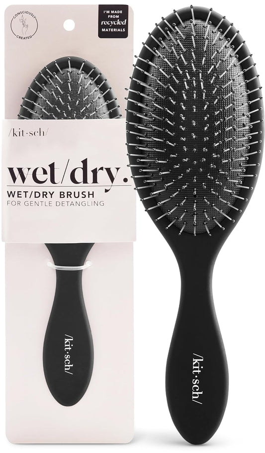 Kitsch Wet Dry Brush Detangler – Hair Brush for Women - Flexi Black