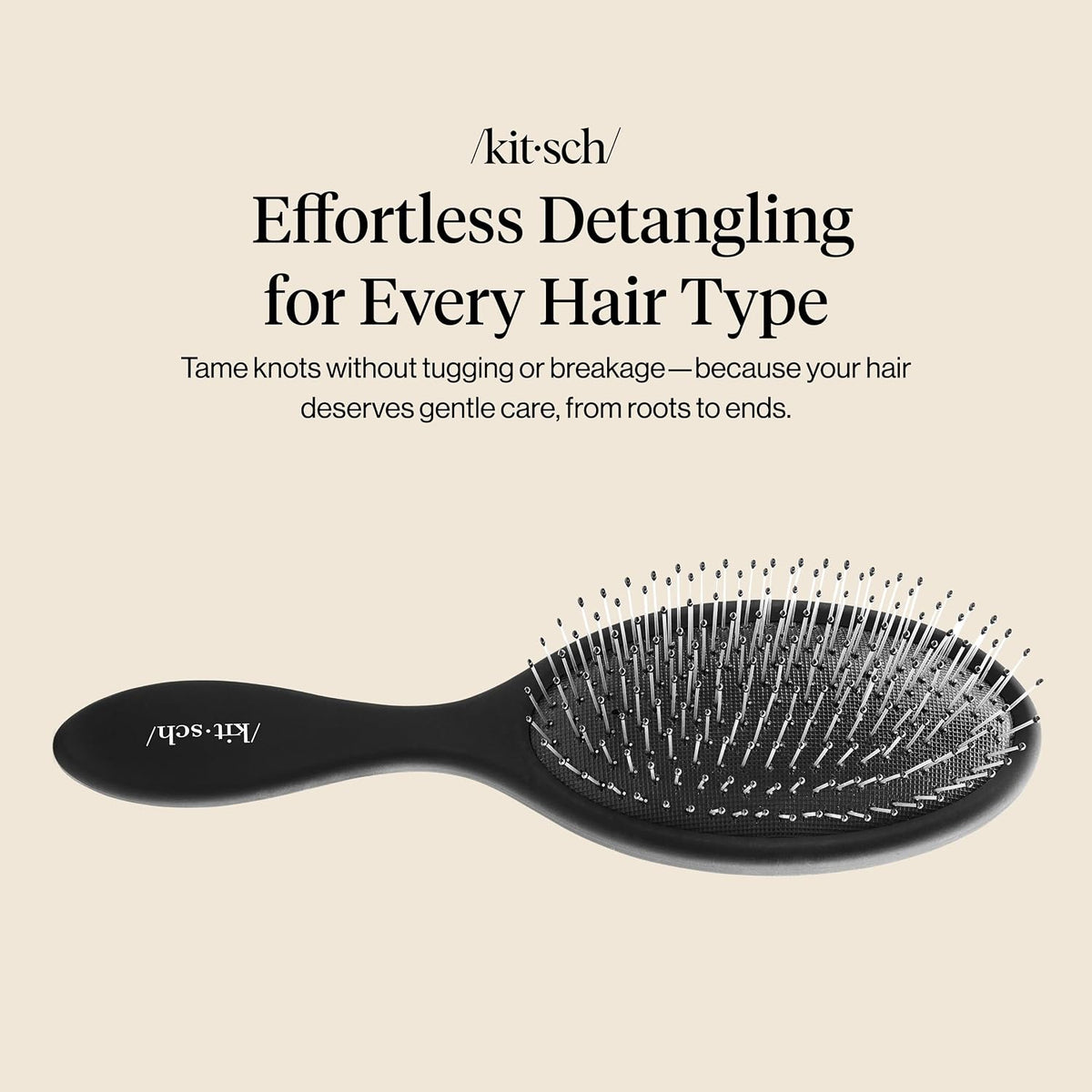 Kitsch Wet Dry Brush Detangler – Hair Brush for Women - Flexi Black