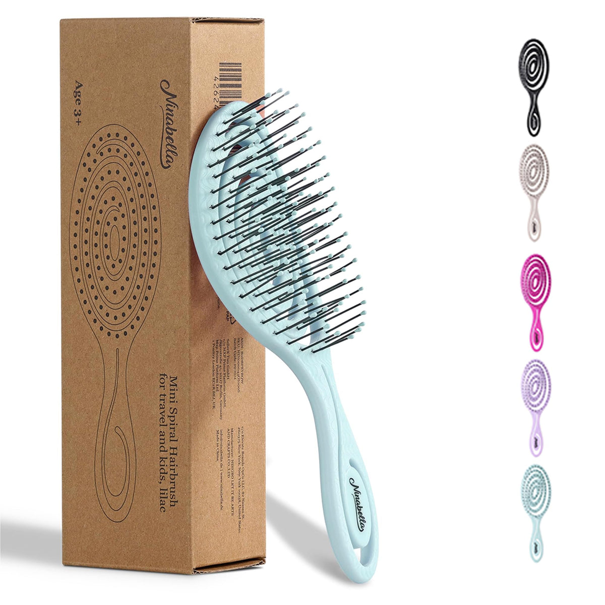 Ninabella Detangler Brush - No Tangle Hair Brush for Women, Fine, Thick and Long Hair - Hairbrush for Wet and Dry Hair, Gentle on the Scalp - Green