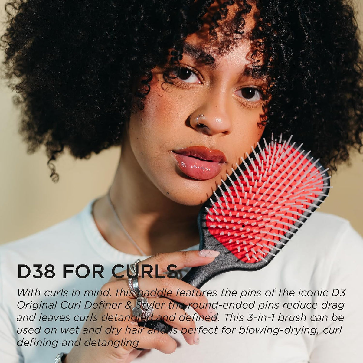 Denman Power Paddle Hair Brush for Quick and Convenient Detangling, Blow Drying and Styling - Combination of D3 Styling Pens & Paddle Brush - For Men and Women P038