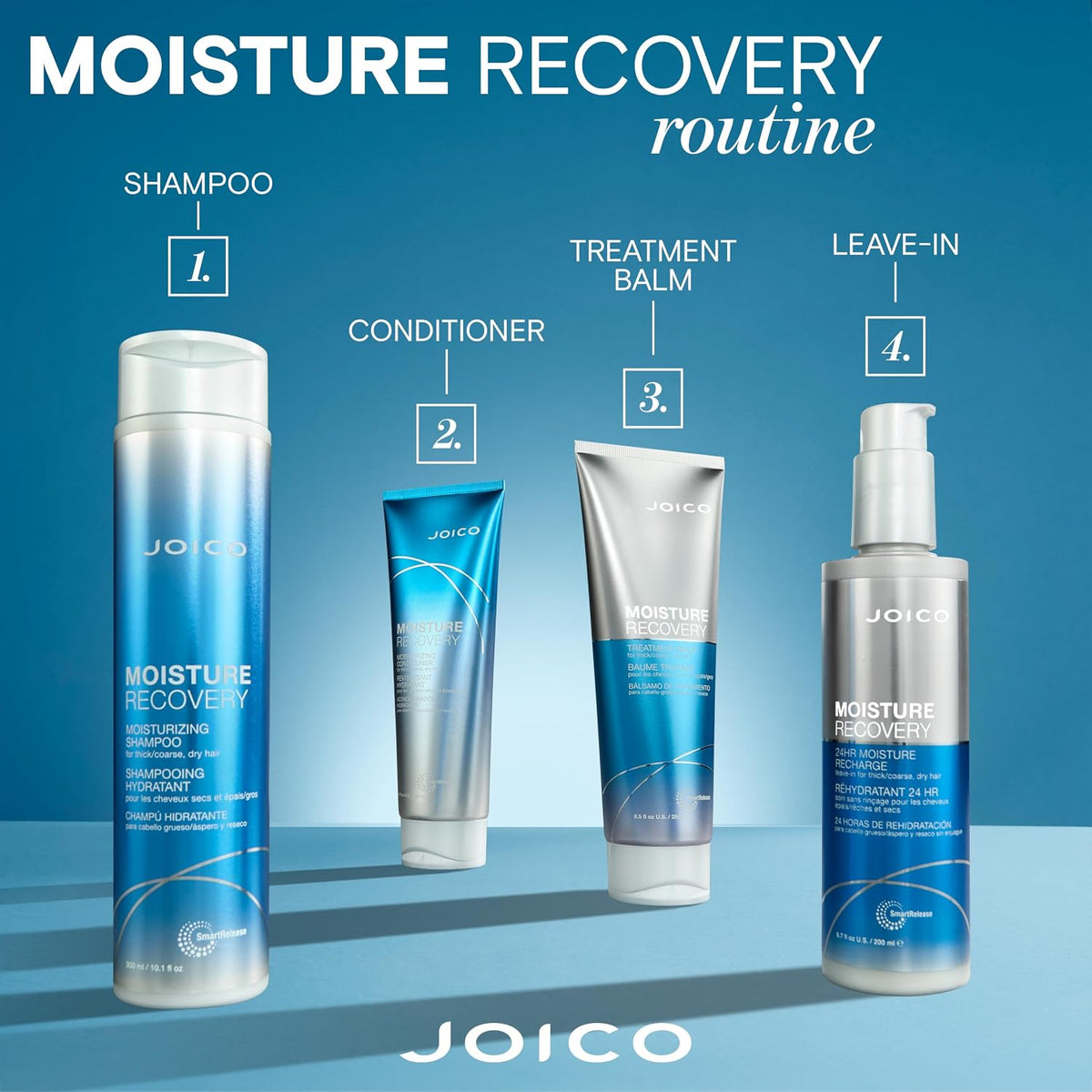 Joico Moisture Recovery Moisturizing Shampoo | For Thick, Coarse, Dry Hair | Replenish Moisture | Restore Smoothness & Elasticity | Reduce Breakage | Increase Strength | With Jojoba Oil & Shea Butter
