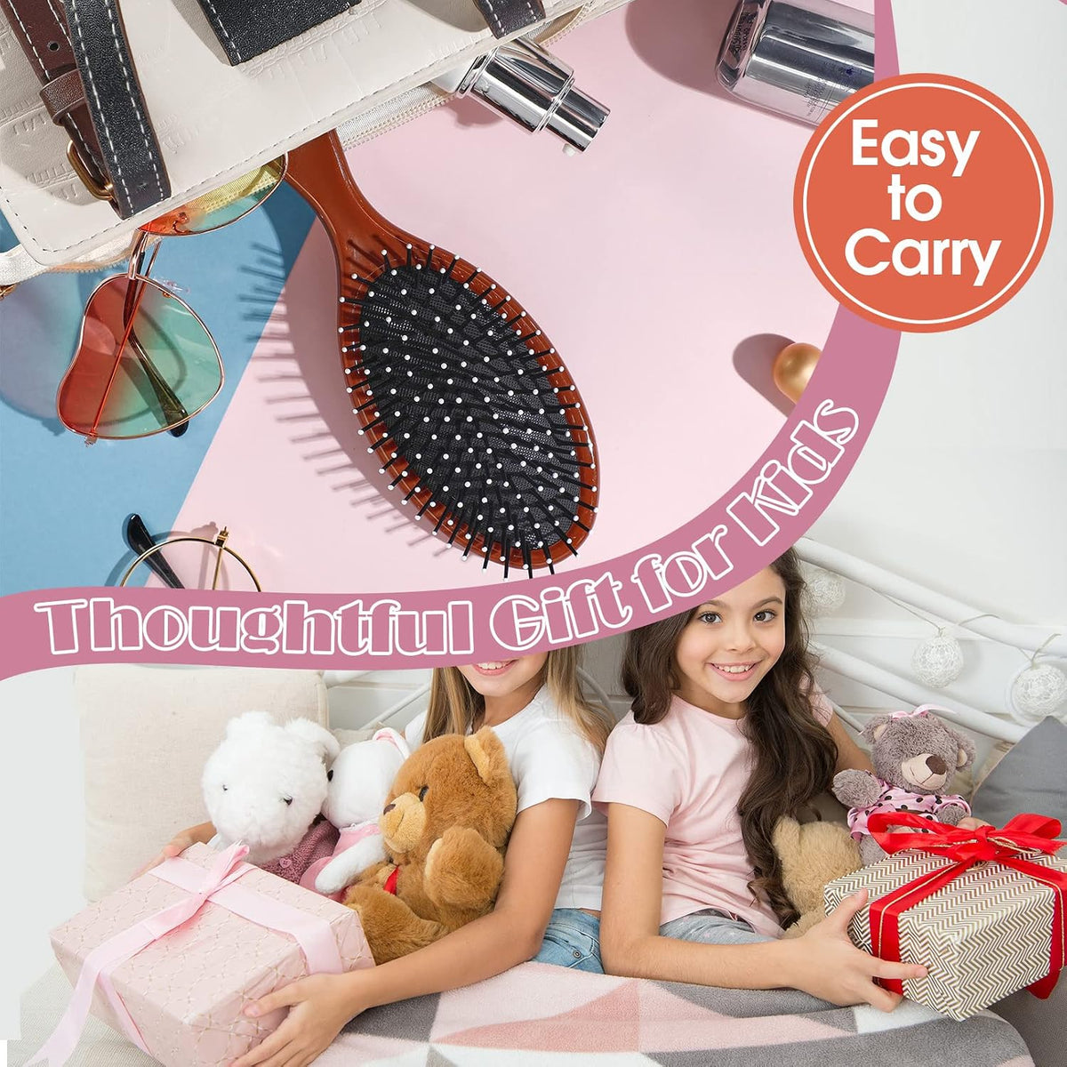 Eaasty 18 Pcs Hair Brush Bulk Travel Wet Detangling Brush Gift for Women