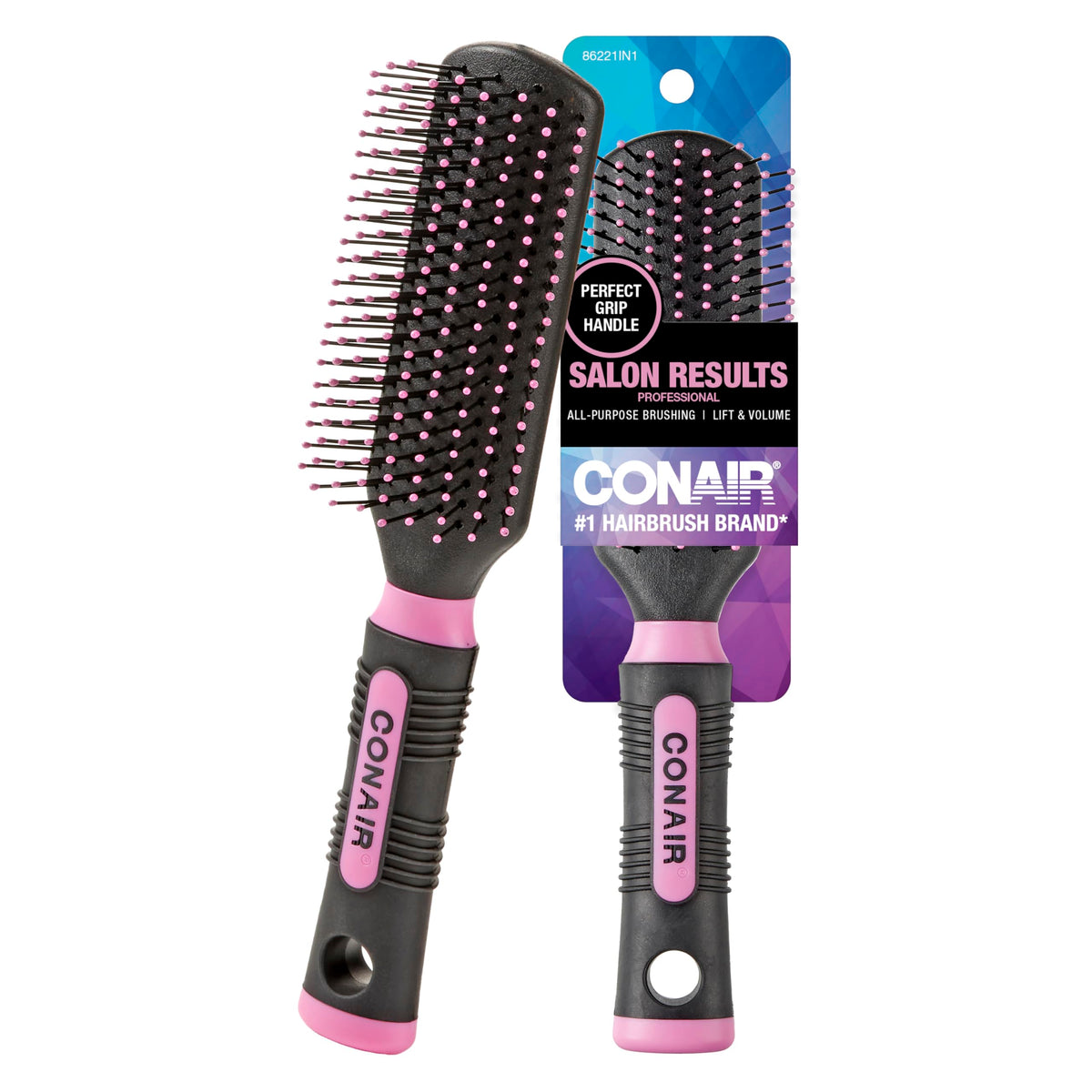 Conair Salon Results Detangling Hairbrush - For Men and Women, All Hair Types with Nylon Bristles