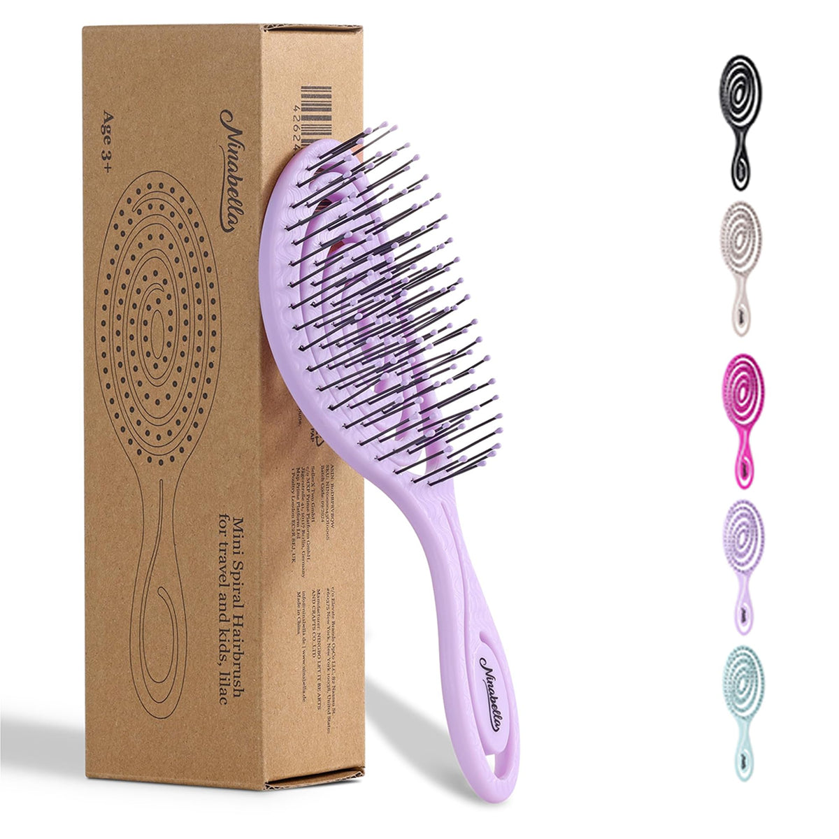 Ninabella Detangler Brush - No Tangle Hair Brush for Women, Fine, Thick and Long Hair - Hairbrush for Wet and Dry Hair, Gentle on the Scalp - Green