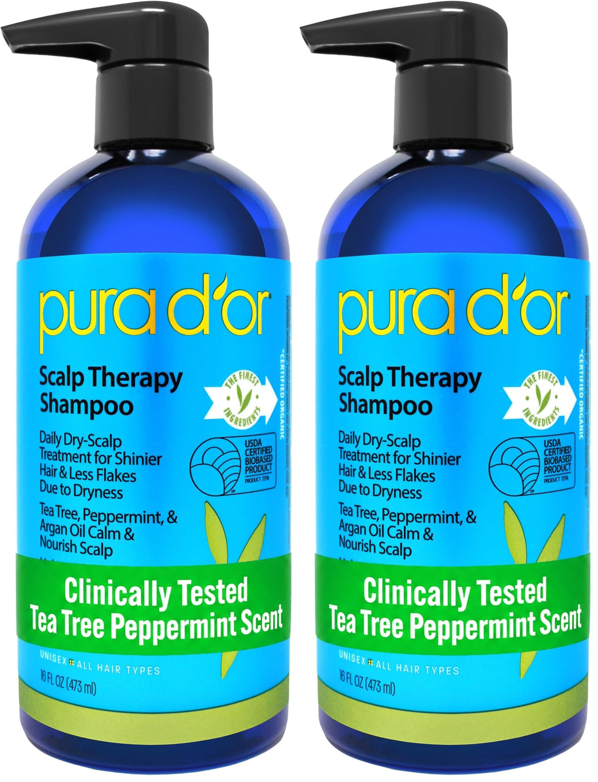 PURA D'OR Original Gold Label Anti-Hair Thinning Biotin Shampoo, 16oz
