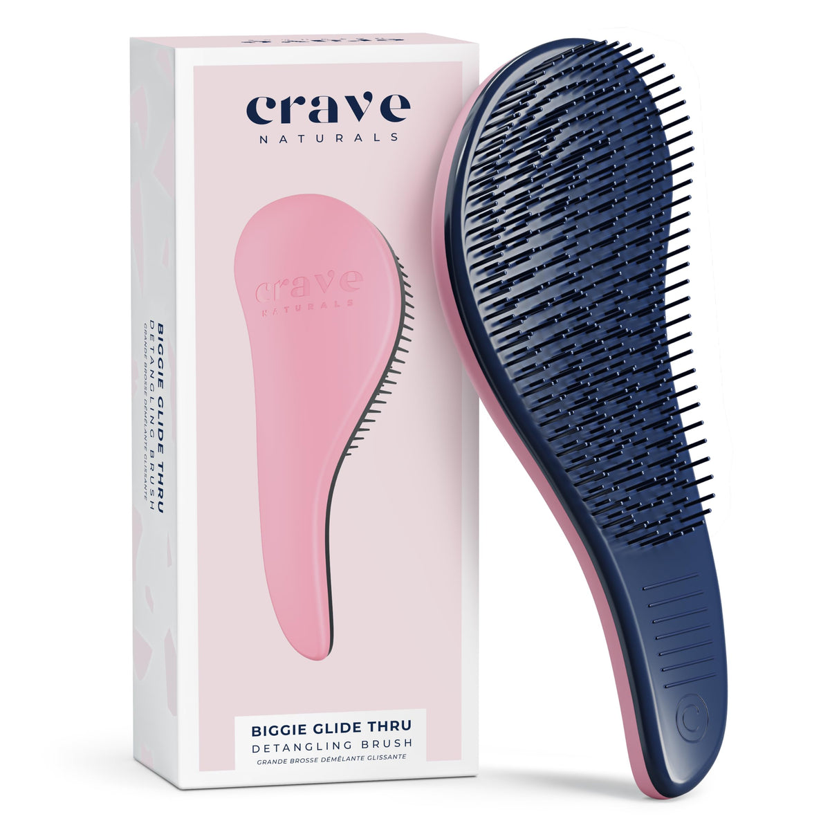 Crave Naturals Glide Thru Detangling Hairbrush that Glides Through Tangles For Wet, Dry and Damaged Hair - Gentle Detangler Styling Tool for Adults, Kids, Men and Women - 7.5 x 3 in, Turquoise