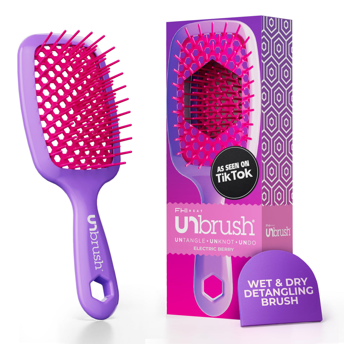 FHI Heat UNbrush Original Neon Detangling Brush for Wet & Dry Hair