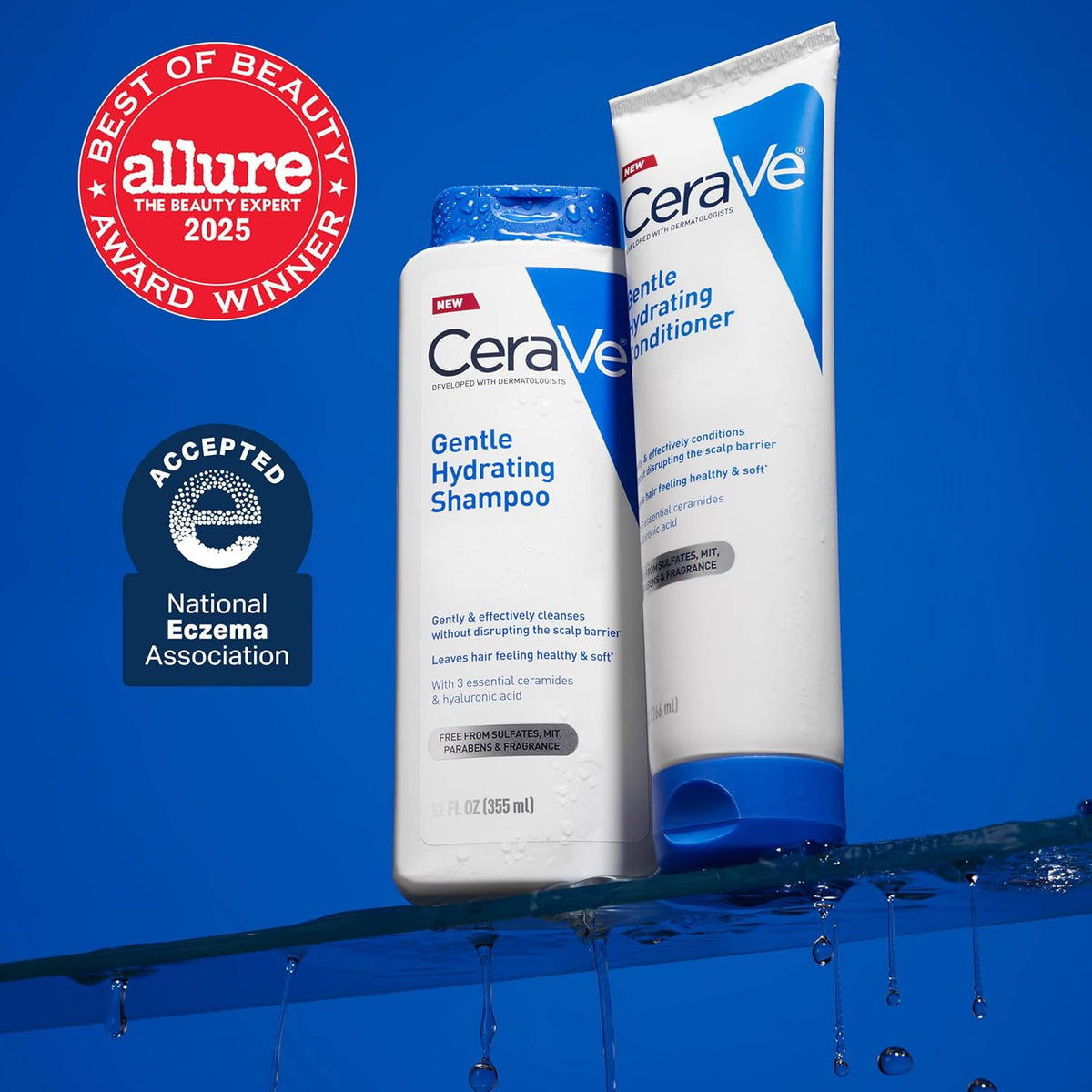 CeraVe Gentle Hydrating Shampoo with Hyaluronic Acid for Hair & Scalp, 19oz