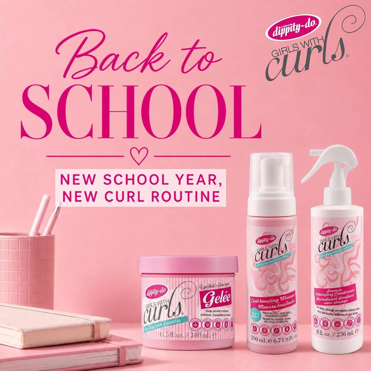 Dippity-Do Girls With Curls De-Frizz Curl-Boosting Mousse Duo, 2 Pack