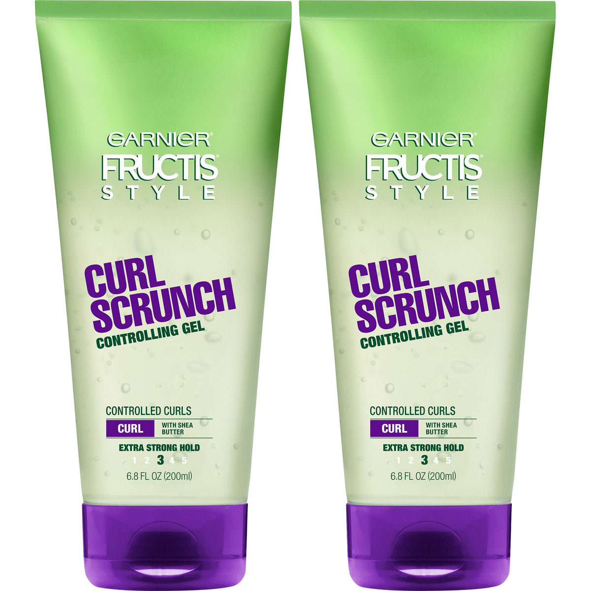 Garnier Fructis Curl Control Scrunching Hair Gel, Curl Jelly for Curly, Wavy, and Coily Hair with Frizz & Edge Control, Up to 24 HR Shape & Shine, 6.8 Fl Oz, 3 Count (Packaging May Vary)